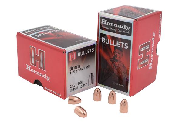 Hornady Bulk 9mm .355 115 Gr FMJ-RN - 3000 Count