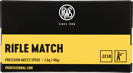RWS Rifle Match .22 LR 40gr LRN – 50 Rounds