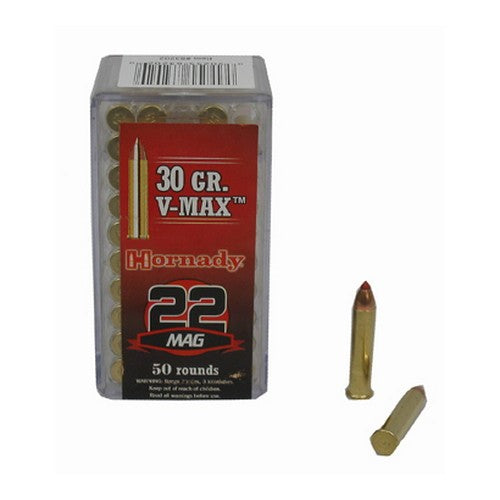 Hornady .22 WMR Ammunition 50 Rounds, V-Max, 30 Grains