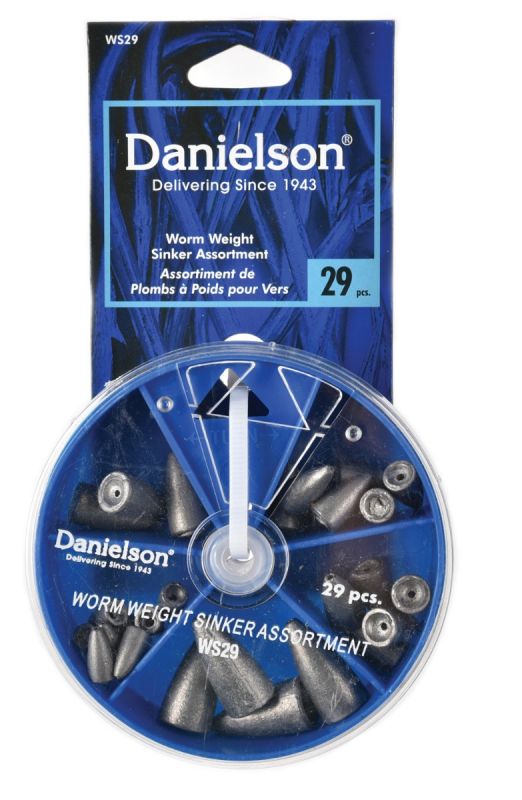 Danielson WS29 Worm Weight Sinker 27Pc Dial Box Selector