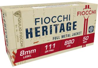 FIOCCHI AMMO 8MM LEBEL HERITAGE 111 GR FMJ 880 FPS (50)