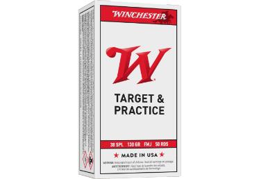 WINCHESTER AMMO 38 SPECIAL USA TARGET FMJ 130 GR - 50 ROUNDS