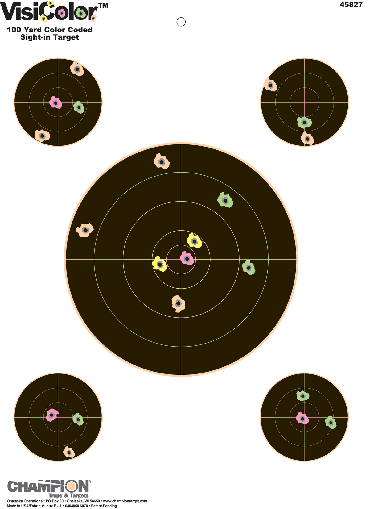 Primos Visicolor Targets - 5 Bullseyes