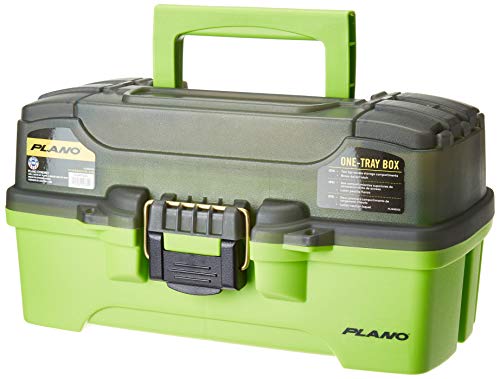 PLANO Tray Tackle Box W/Dual Top Access - Smoke & Bright Green