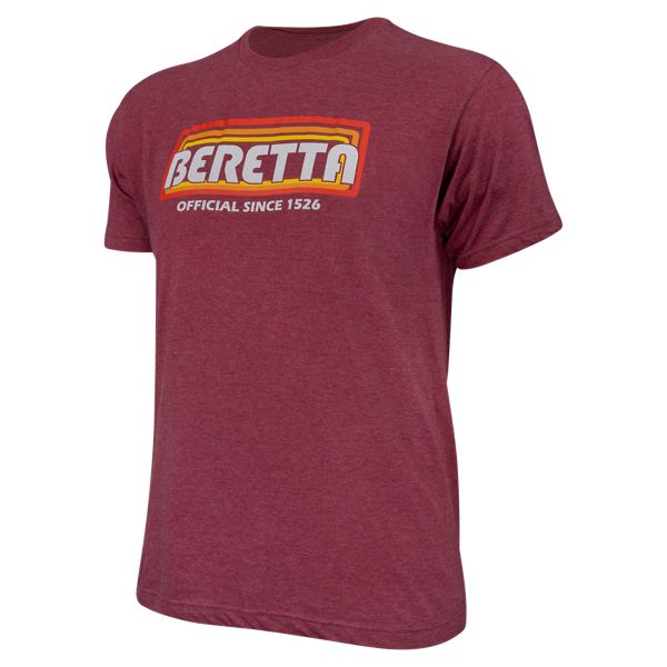 Beretta Retro Bloq Short-Sleeve T-Shirt for Men - Heather Maroon - M