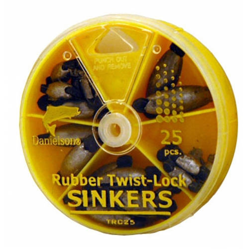 Danielson TRC25 Rubbercore Twist Lock Sinker Selector 25pc