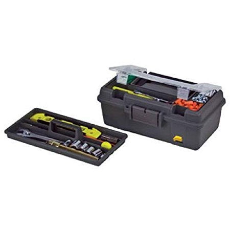 Plano 13 in. Compact Tool Box with Tray, Graphite Gray