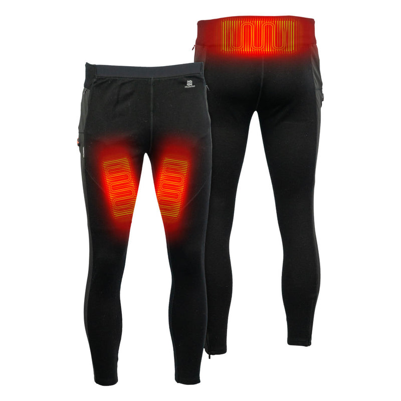 Mobile Warming Mens Merino Heated Base Layer Pants Black