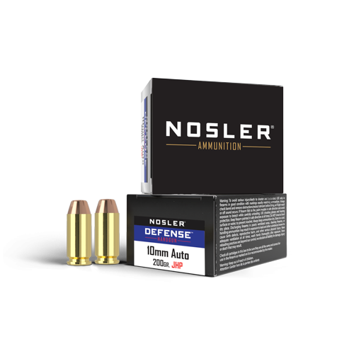 Nosler 10mm 200gr JHP Defense Handgun Ammunition product image