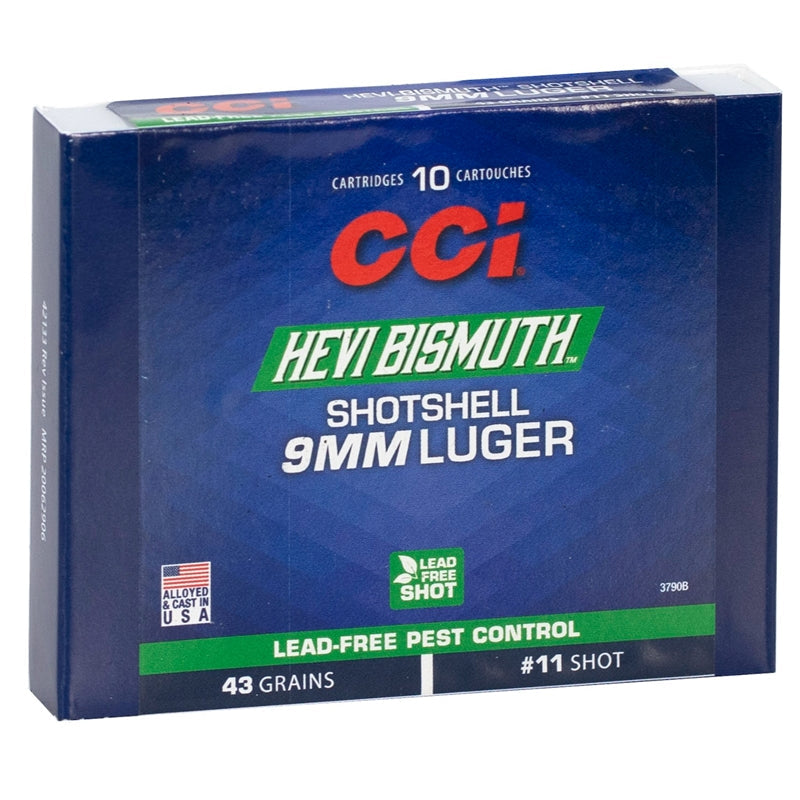 CCI HEVI-Bismuth 9mm Luger 43gr #11 Bismuth Shot - 10 Count