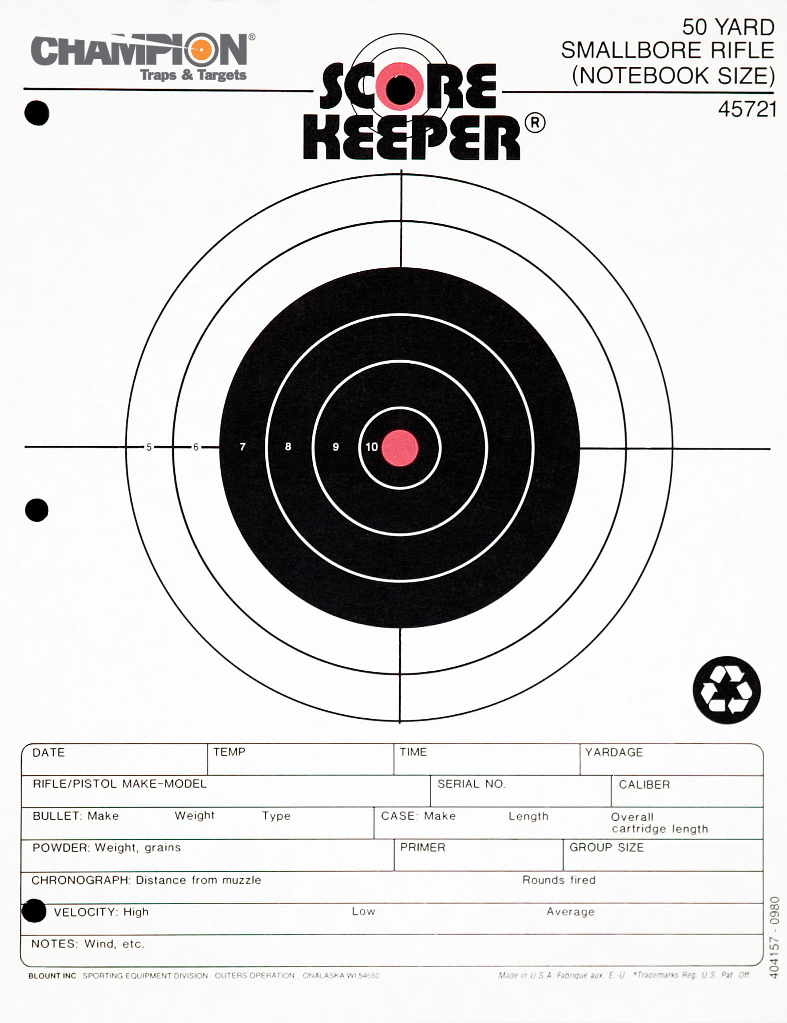 Primos Score Keeper® Fluorescent Orange & Black Bull Targets - 50' Pistol Slow Fire 12 Pack