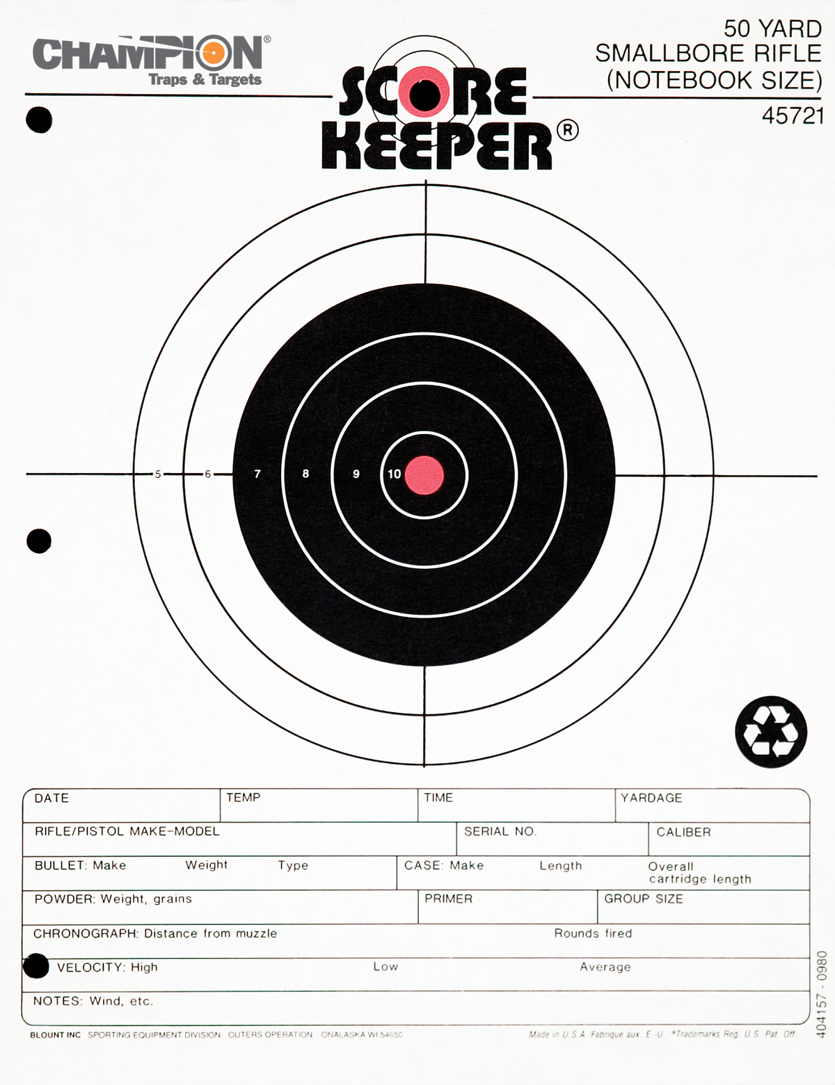 Primos Score Keeper® Fluorescent Orange & Black Bull Targets - 25 yd. Pistol Slow Fire 12 Pack