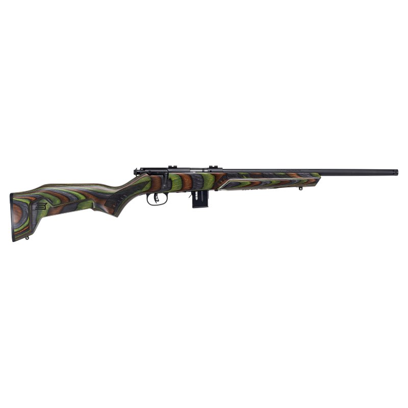 Savage Model 93 Minimalist .22 WMR Bolt Action Rimfire Rifle 18" Threaded Barrel 10 Rounds Green Minimalist Laminate Stock Black Finish