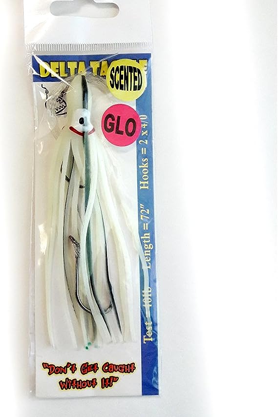 Delta Tackle D-03102 Rigged Squid Hoochy- 4 1-2-- Black-White