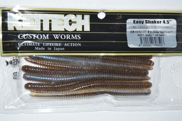 Keitech E45427 Easy Shaker, Goby 4.5, Ringed Straight Tail Worm