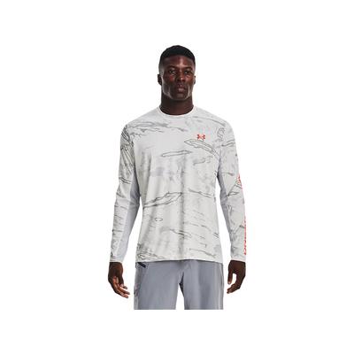 Under Armour Men's Iso-Chill Shorebreak Camo Long Sleeve Shirt, Halo Gray/White/After Burn SKU - 789547