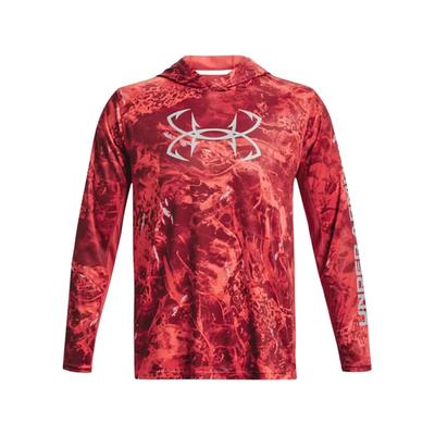 Under Armour Men's Iso-Chill Shorebreak Camo Hoodie, Chakra/Venom Red/Mod Gray