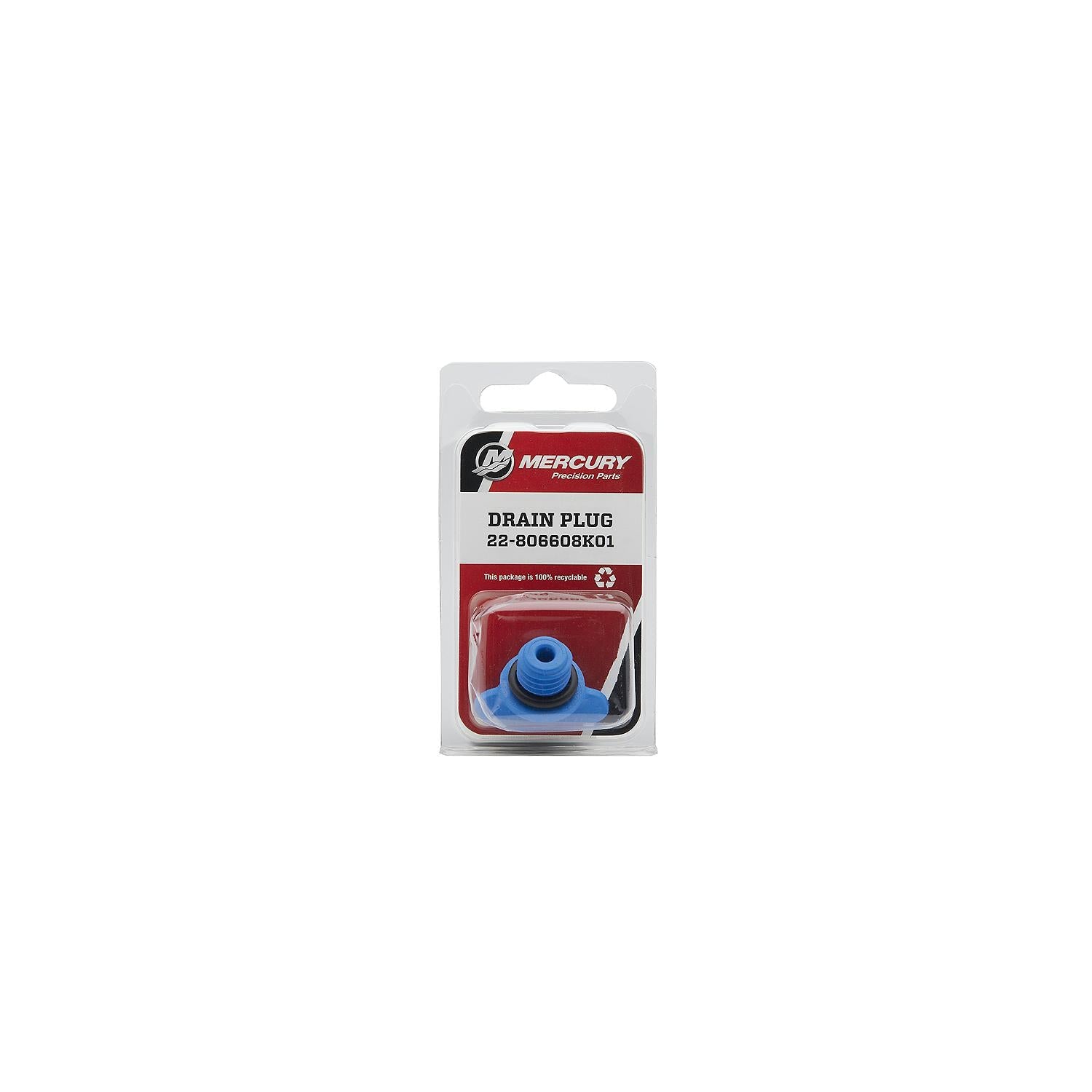 Mercury 806608K01 Blue Plastic Drain Plug for Select MerCruiser Block & Exhaust Manifolds