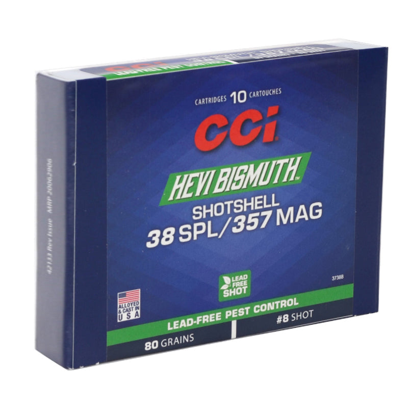 CCI HEVI-Bismuth 38 Special and 357 Magnum 80gr #8 Bismuth Shot - 10 Count