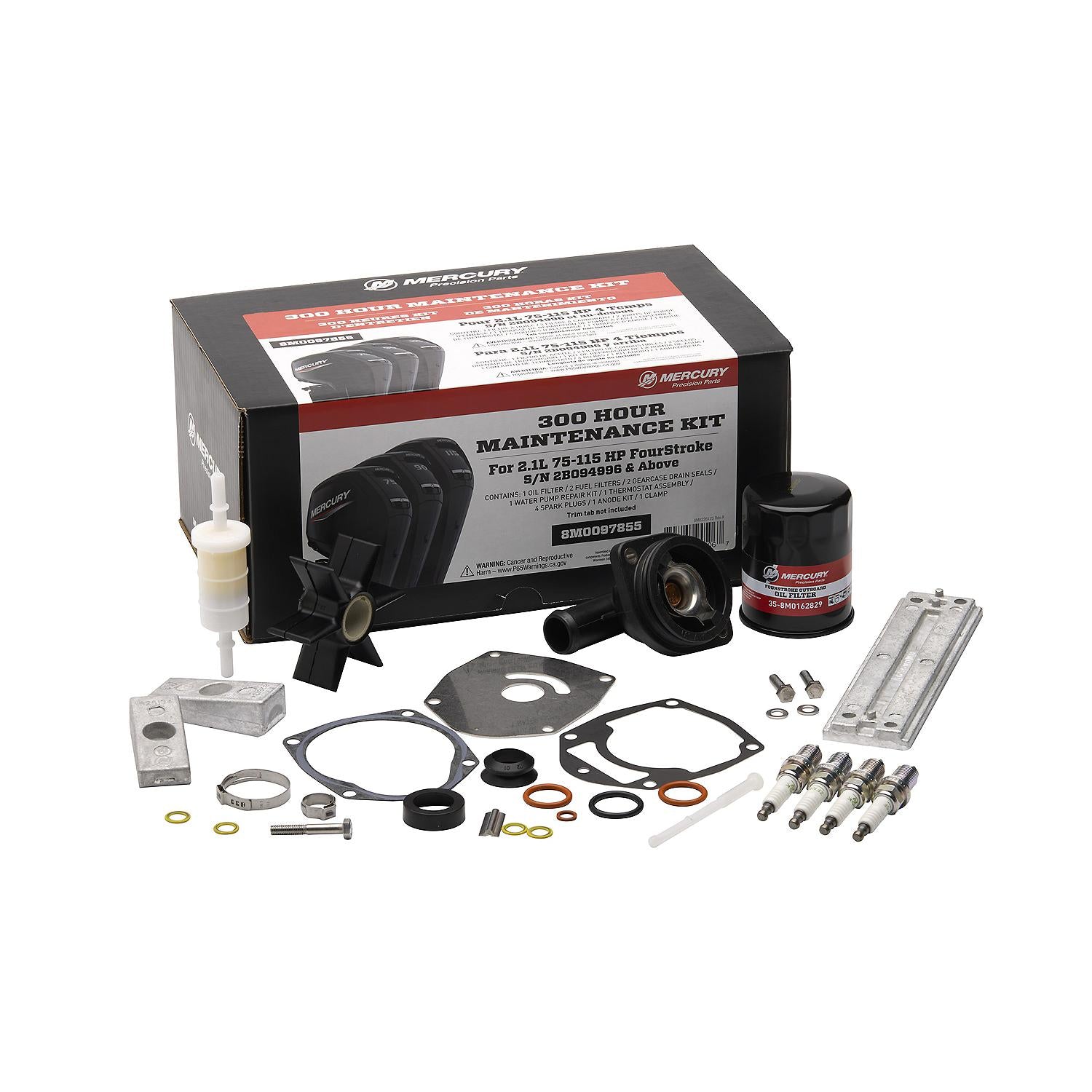 Mercury 8M0097855 2.1L 75-115hp FourStroke 300 Hour Maintenance Kit