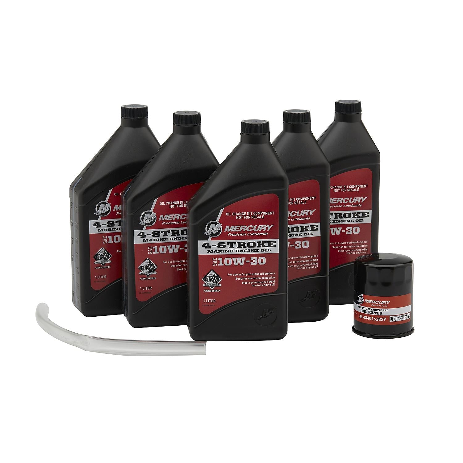 Mercury 8M0107510 10W-30 4-Stroke Outboard Oil Change Kit for Mercury 2.1L 75/90/115hp EFI Outboards