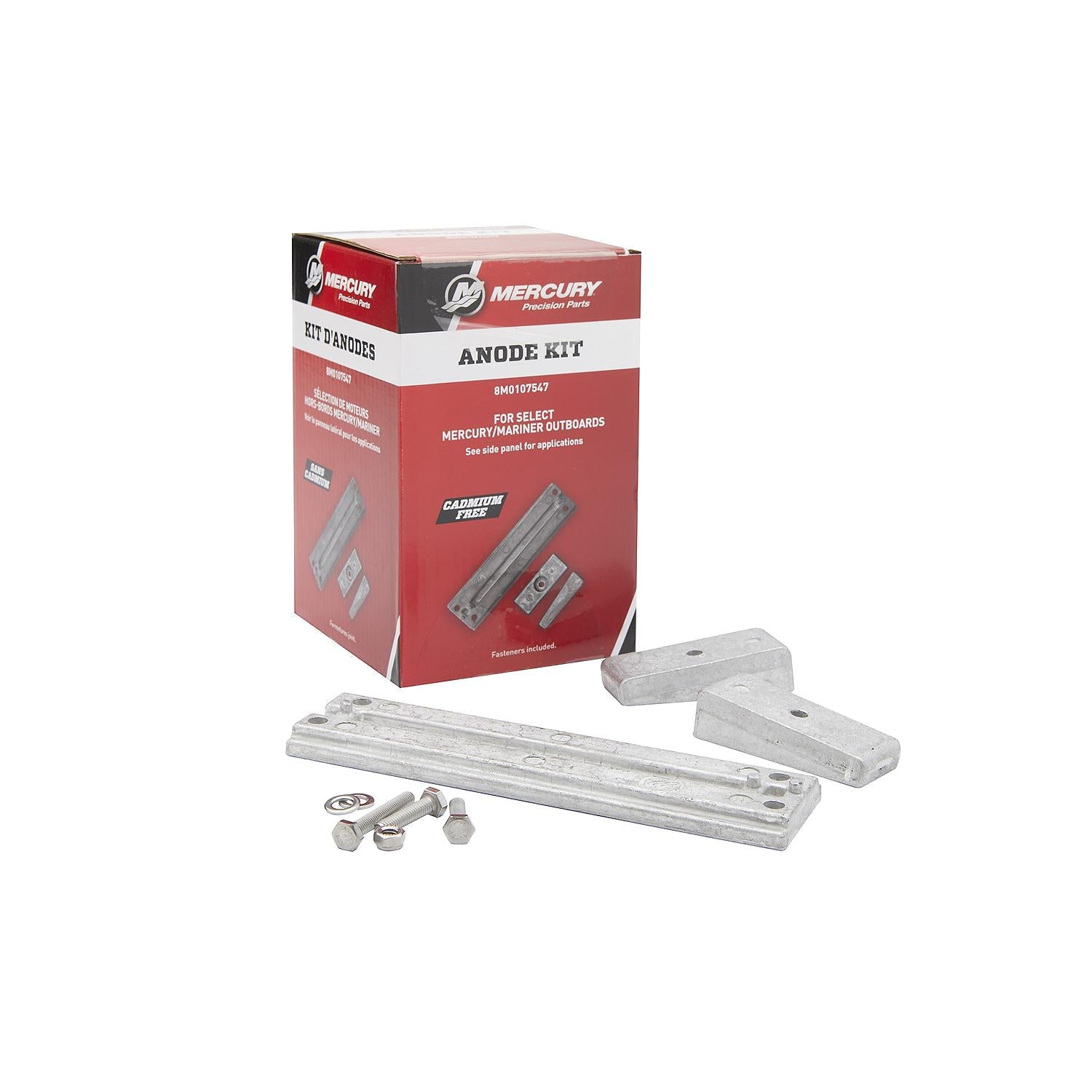 Mercury 8M0107547 Aluminum Anode Kit for Select Mercury and Mariner 40-115hp FourStroke Outboards