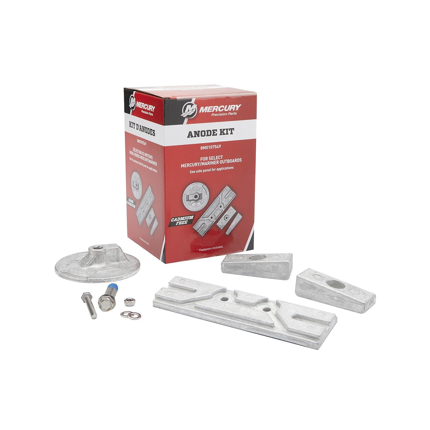 Mercury 8M0107549 Aluminum Anode Kit for Select Mercury and Mariner 75-150hp FourStroke Outboards