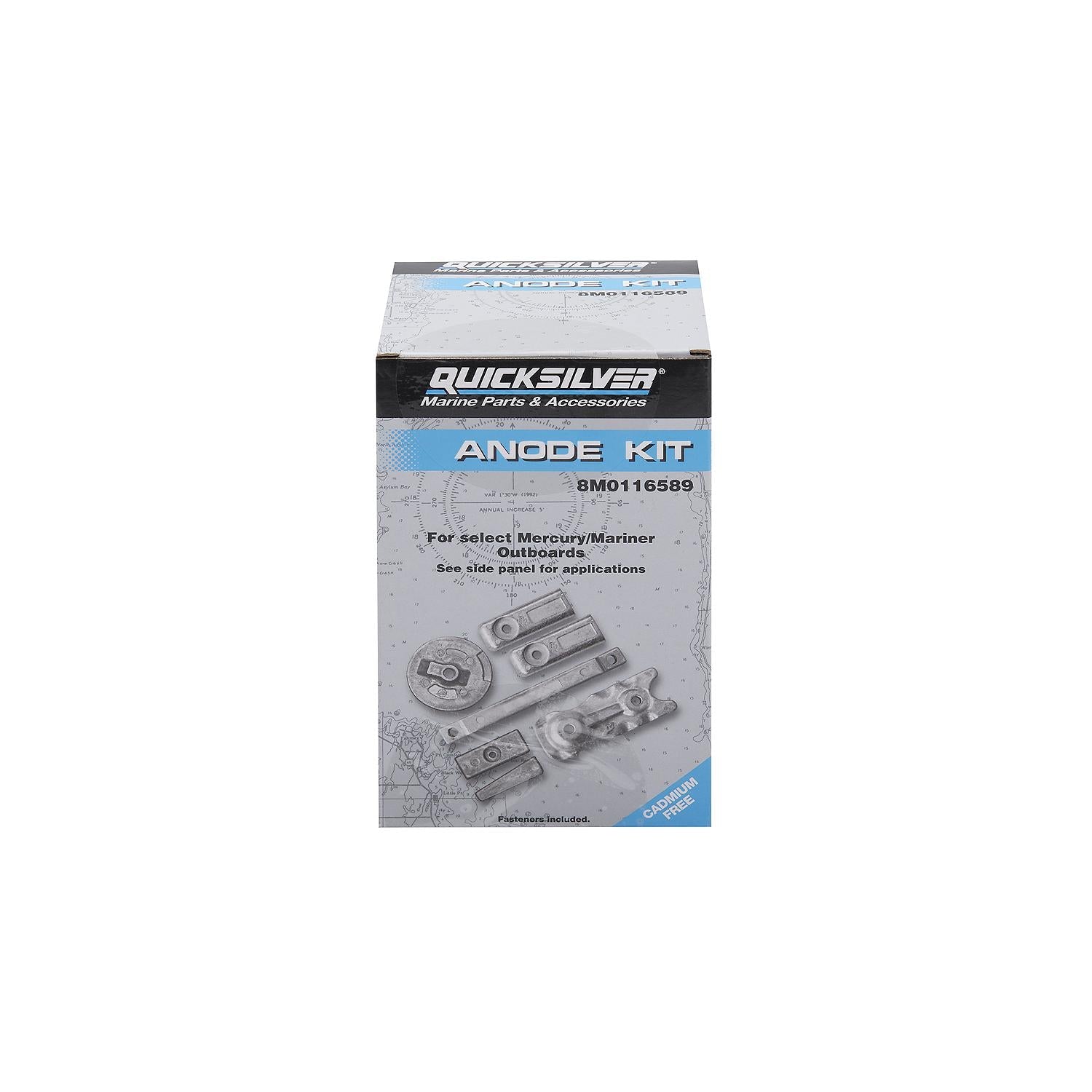 Quicksilver 8M0116589 Transom and Gear Case Aluminum Anode Kit