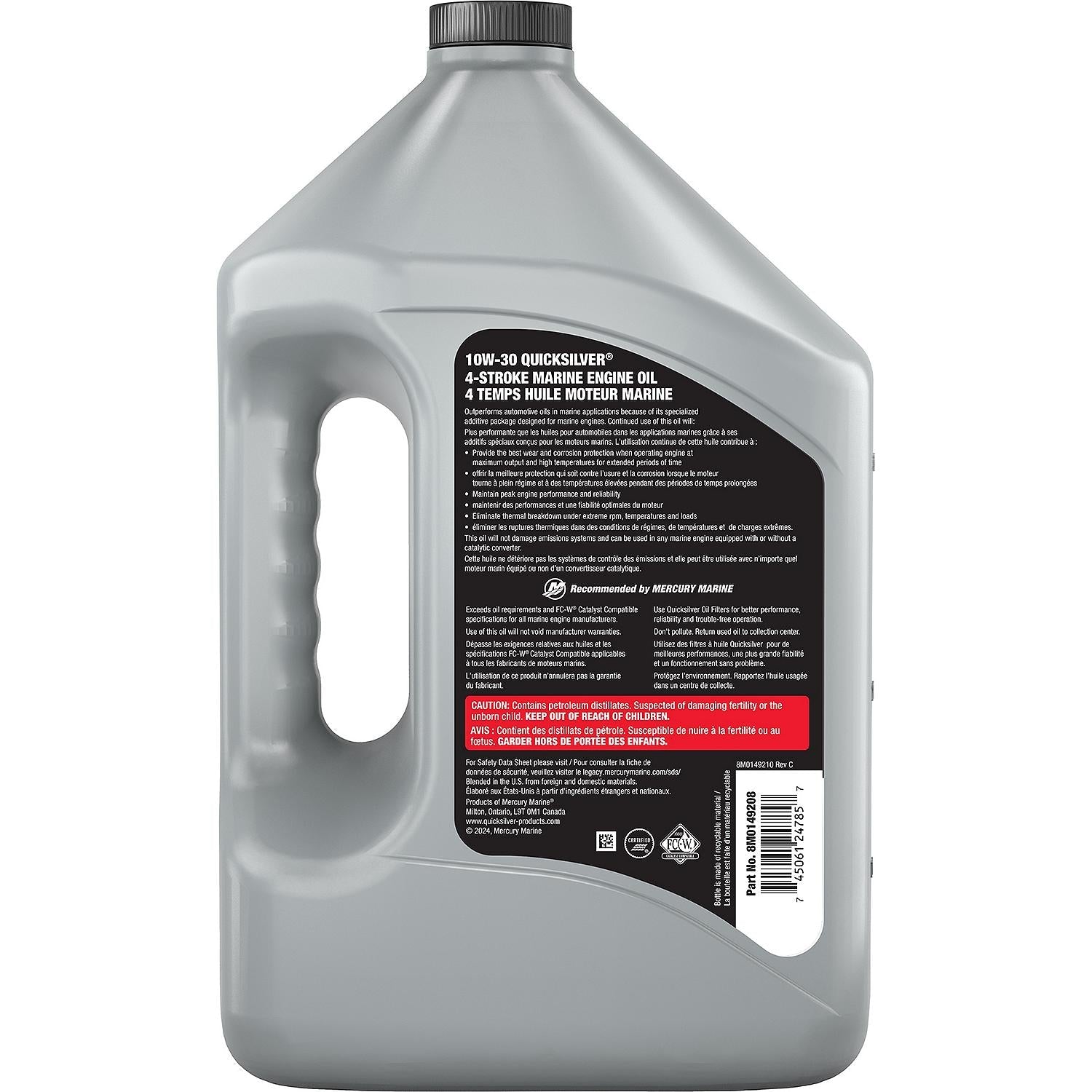 Quicksilver 10W-30 4-Stroke Synthetic Blend Marine Engine Oil, 1 Gallon