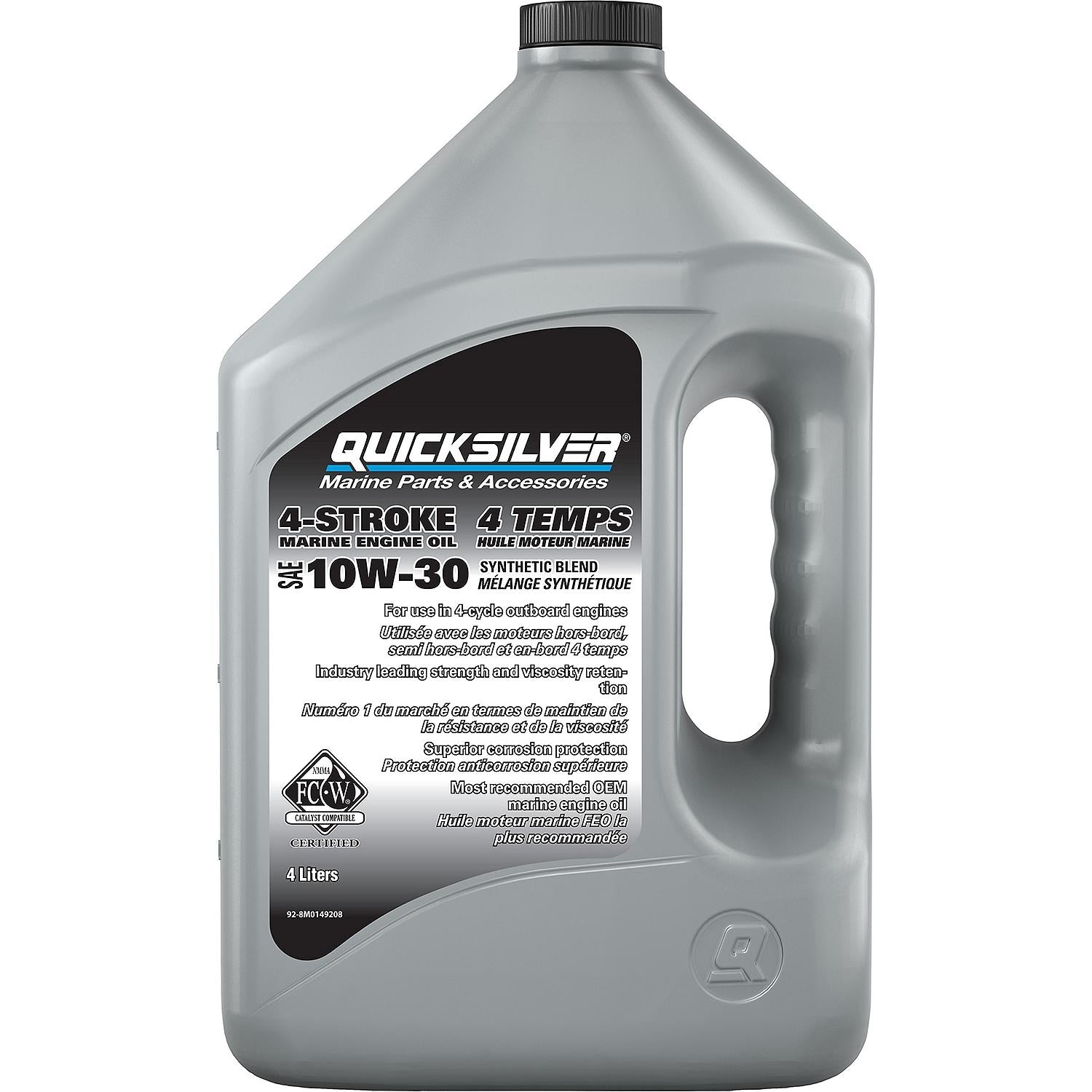 Quicksilver 10W-30 4-Stroke Synthetic Blend Marine Engine Oil, 1 Gallon