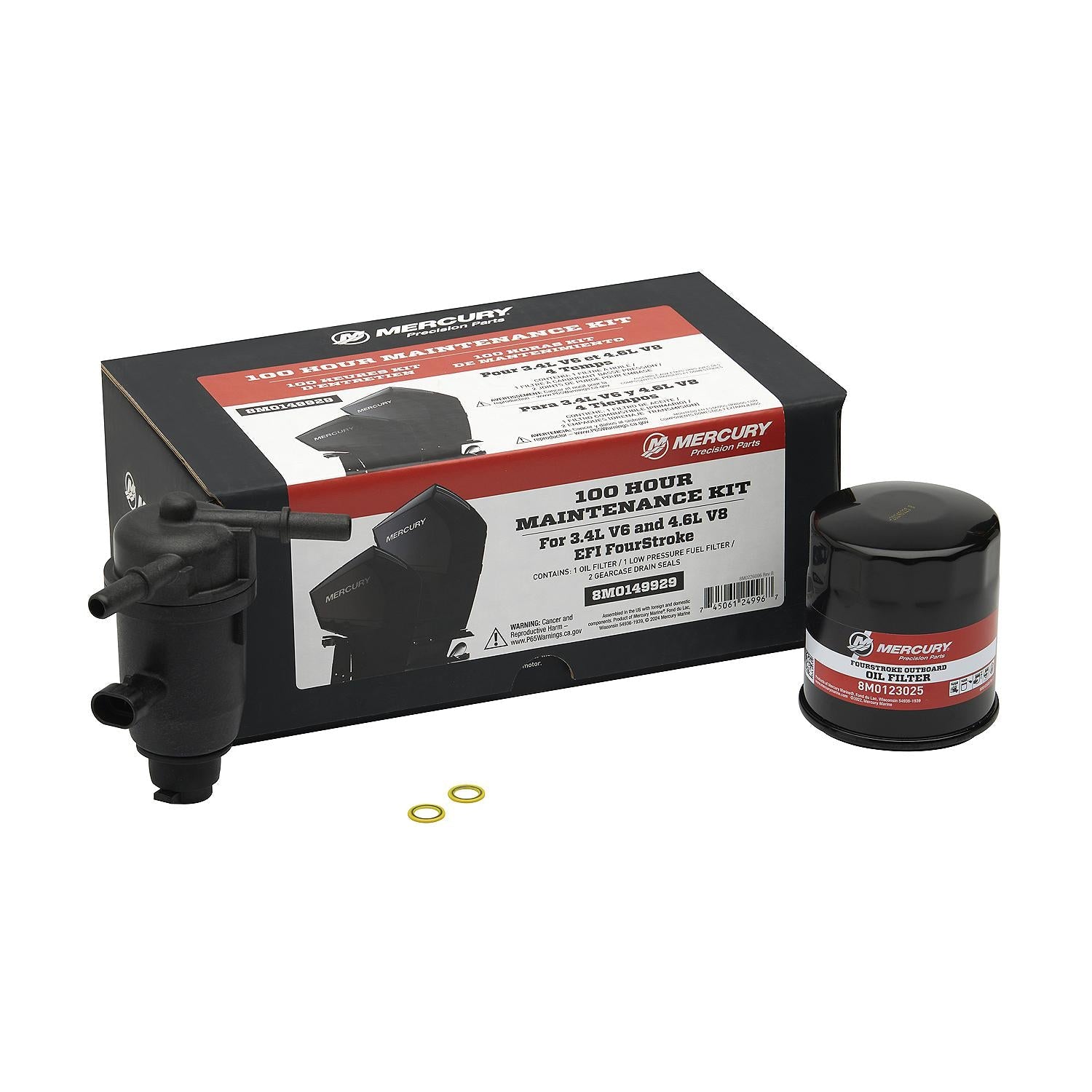 Mercury 8M0149929 V6 and V8 175-300hp FourStroke 100 Hour Maintenance Kit