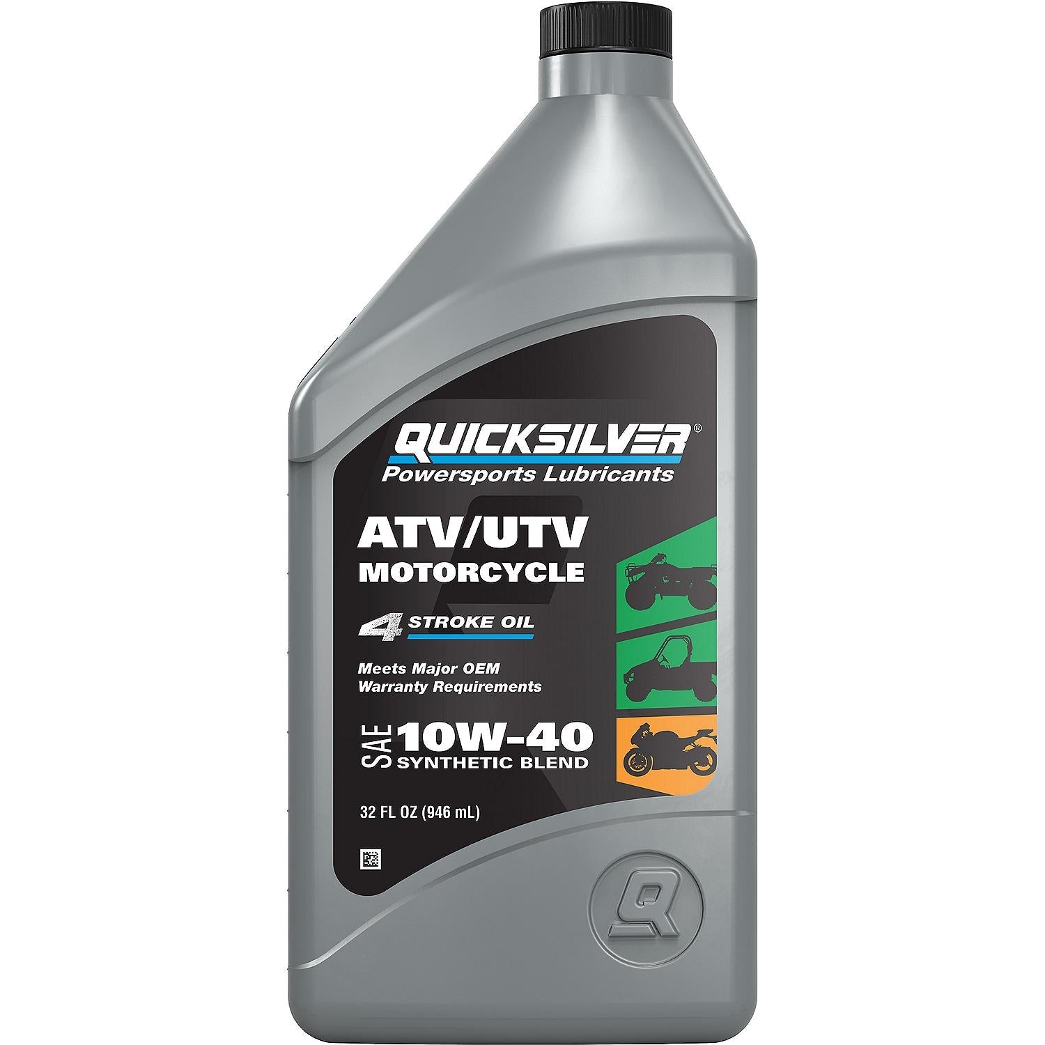 Quicksilver 10W-40 Synthetic Blend ATV/UTV/Motorcycle Oil, 1 Quart