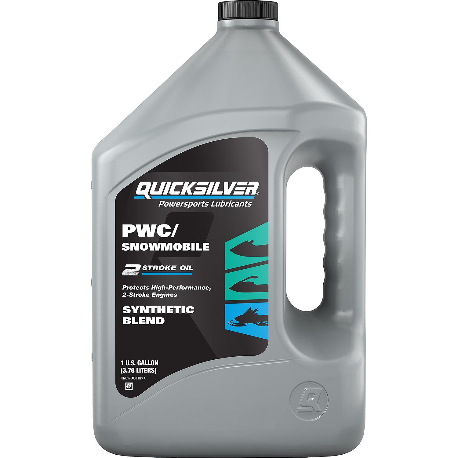 Quicksilver 2-Stroke PWC/Snowmobile Engine Oil, Premium Synthetic Blend, 1 Gallon