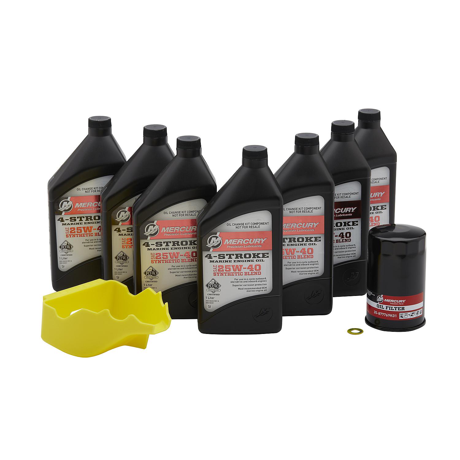 Mercury 8M0188359 25W-40 4-Stroke Outboard Oil Change Kit for Mercury L6 200-400hp Verado Outboards