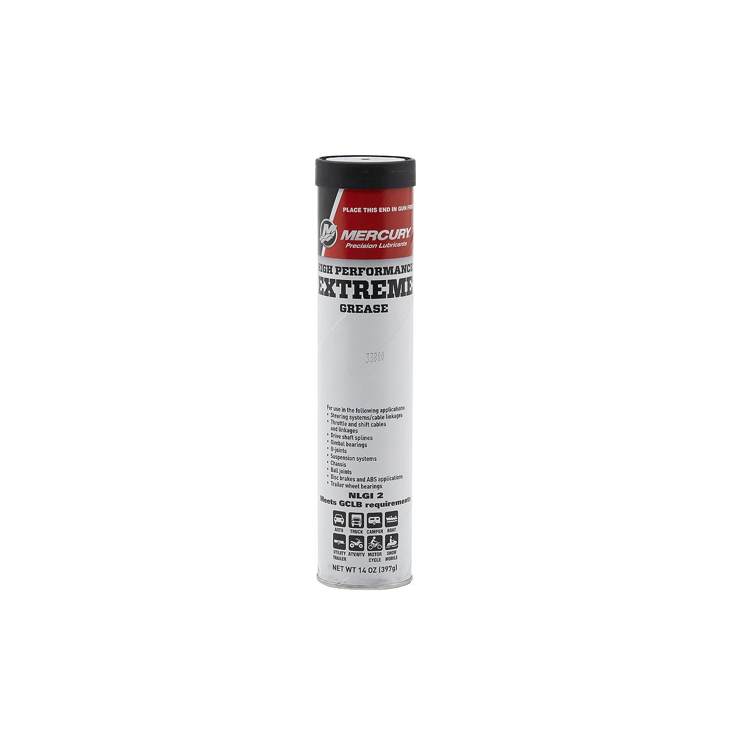 Mercury 8M0190472 High Performance Extreme Grease, Multi-Purpose Marine Lubricant, 14 oz Cartridge