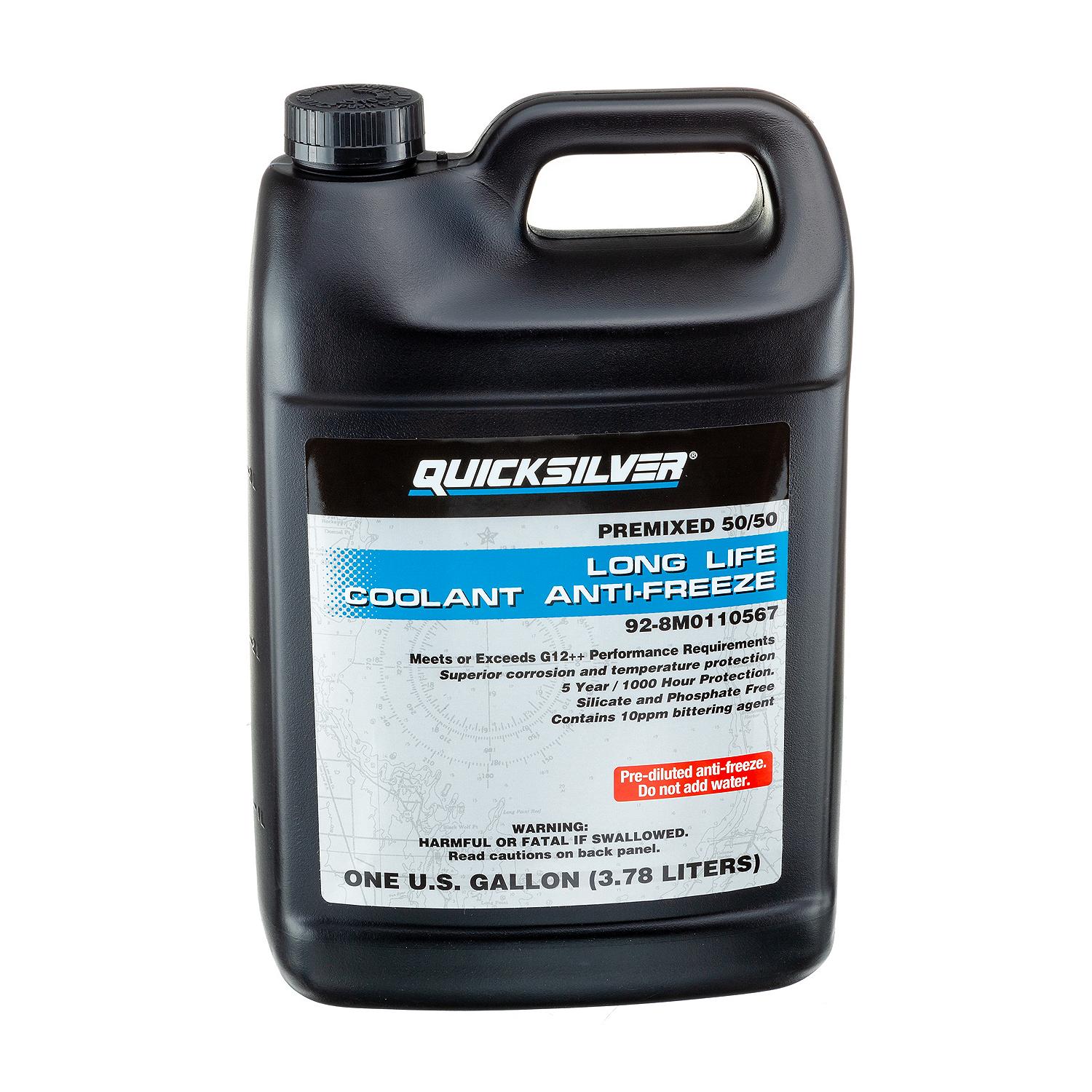 Quicksilver 8M0110567 Long Life Coolant/Antifreeze, Pre-Diluted 50/50, 1 Gallon