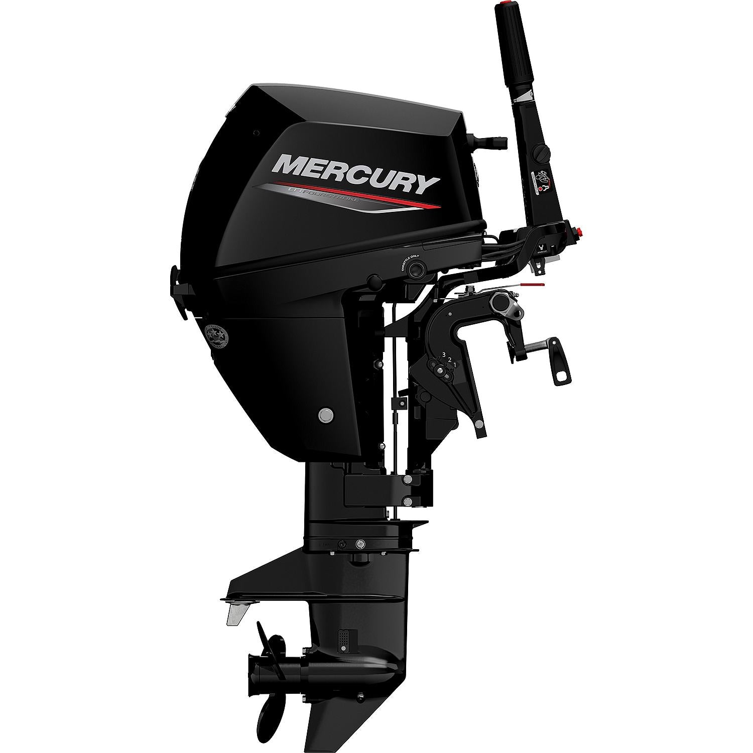 Mercury 9.9hp EFI Tiller FourStroke Outboard Motor - 20" Shaft, Manual Tilt/Trim, Electric Start w/ Manual Backup