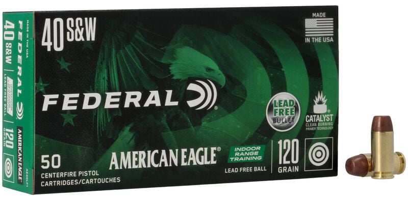 Federal American Eagle Indoor Range Training Lead Free 40 S&W 120gr - 50 Rounds