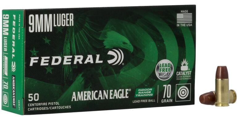 Federal American Eagle 9MM 70GR Lead Free Ball