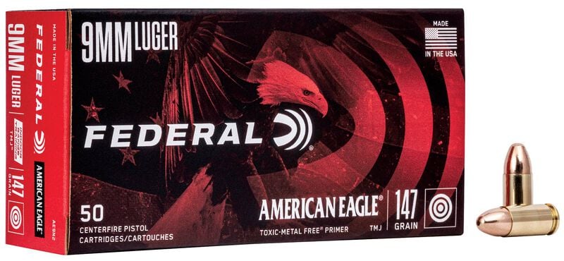 Federal American Eagle Indoor Range Training 9mm Luger 147gr - 50 Rounds