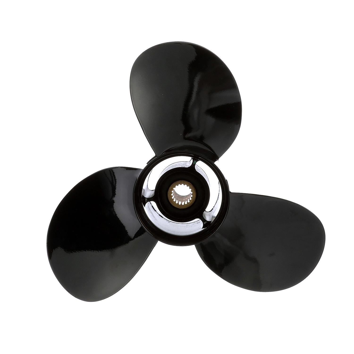 Quicksilver Black Diamond Bravo Two Propeller Black Finish, 19.5" Diameter x 13" Pitch, Right Hand Rotation