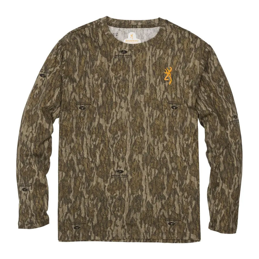 Browning Wasatch CB Long Sleeve Hunting T-Shirt Mossy Oak Bottomland