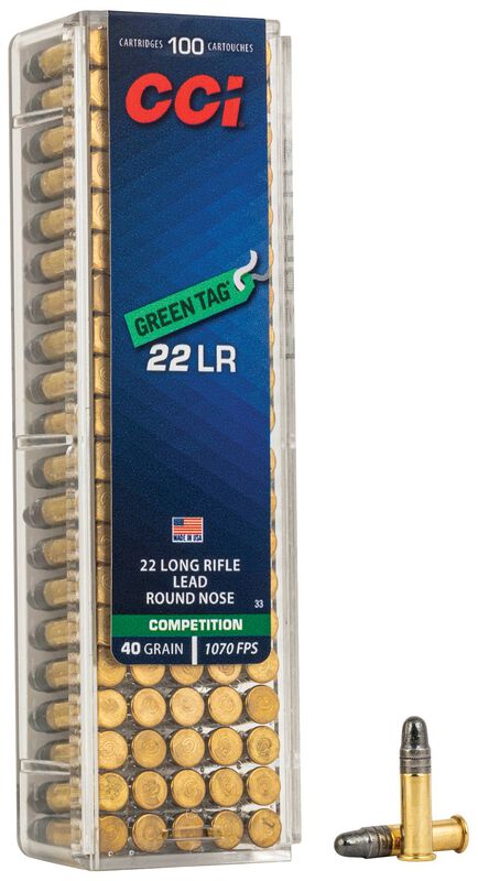 CCI Green Tag - .22 LR, 40 Grain LRN, 100 Rounds