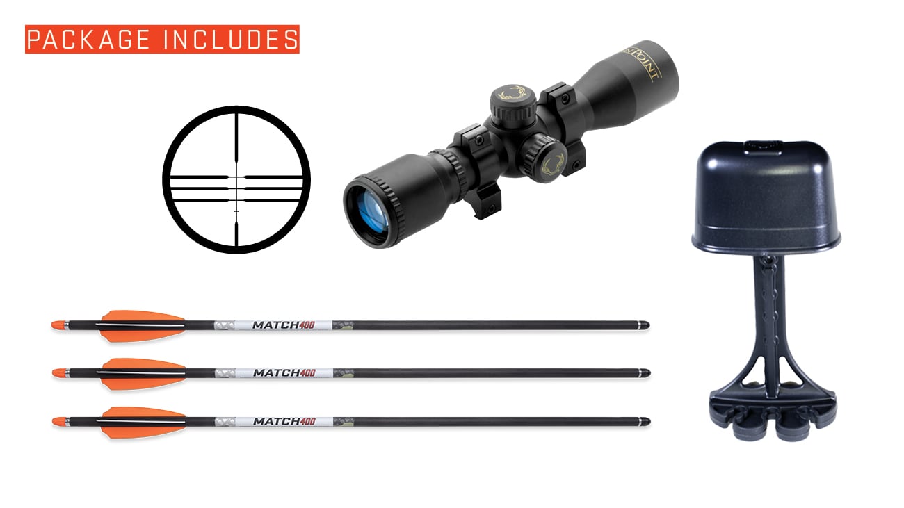 Wicked Ridge RAMPAGE XS, Rope Sled, Adj. Stock, Pro-View Scope Peak XT