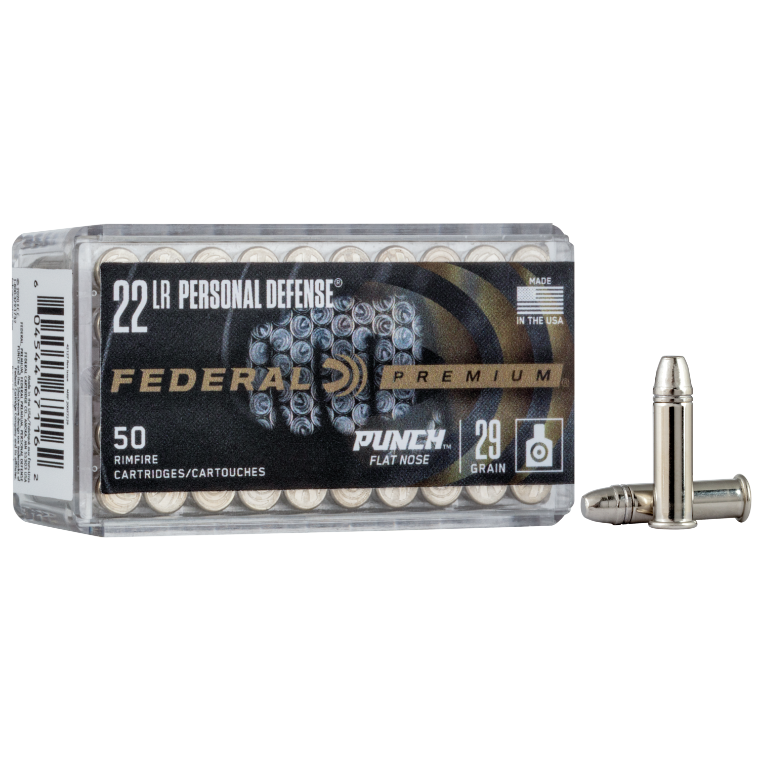 FEDERAL PUNCH 22LR 29GR NICKEL PLATED FLAT NOSE 50/BOX