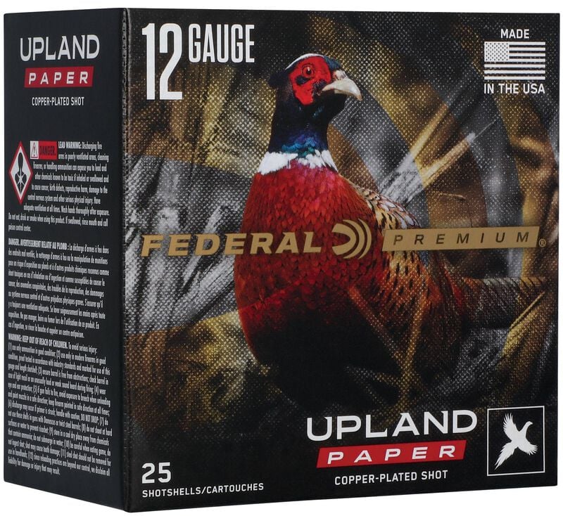 Federal Upland Paper - 12 Ga 2-3/4" - 1 1/4 oz - #4 Shot - 25 Rounds