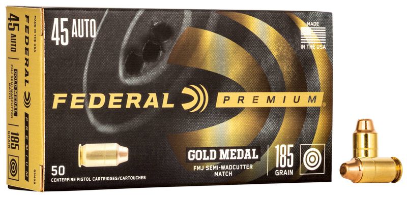 Federal Gold Medal Handgun 45 Auto 185gr - 50 Rounds