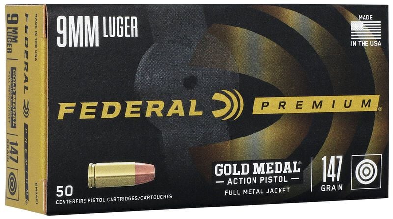 Federal Premium Gold Medal Action Pistol 9mm Luger 147gr - 50 Rounds
