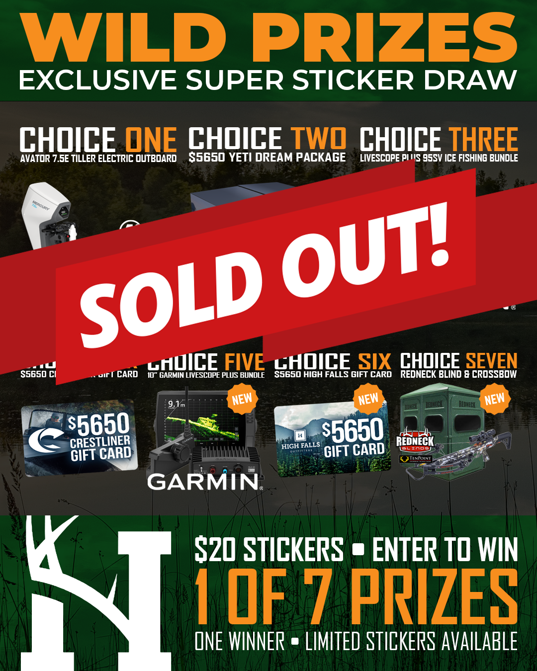 Stickers 251 to 300 - High Falls Wild Prizes Sticker Draw 1
