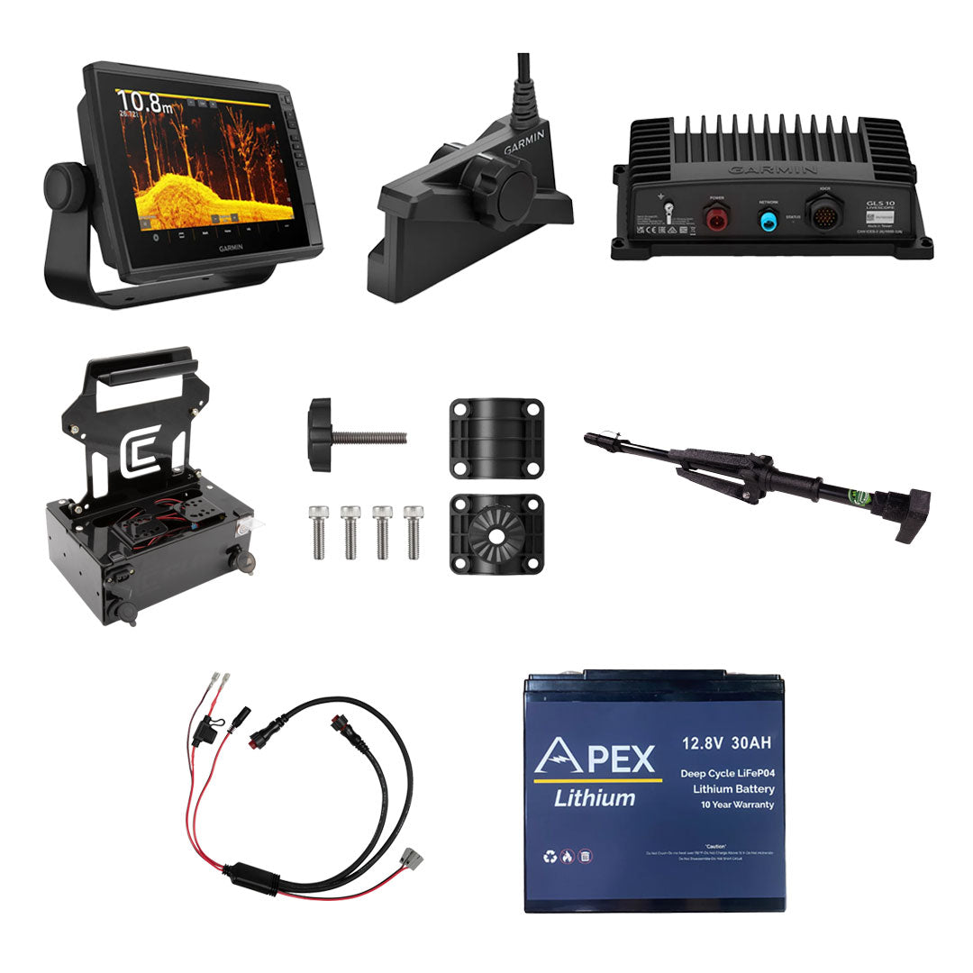 Garmin Livescope 12" Ice Bundle with Clam Shuttle and Pole
